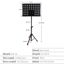Load image into Gallery viewer, HBK metal foldable sheet music stand for stage
