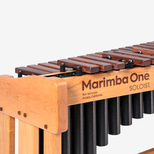 將圖片載入圖庫檢視器 Marimba One Soloist™ All Wood Frame and Rails Marimba - #9901 Soloist 5.0 Marimba; Mahogany Frame Wood, Classic Resonators Black, Traditional Rosewood Keyboard

