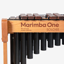 將圖片載入圖庫檢視器 Marimba One Soloist™ All Wood Frame and Rails Marimba - #9901 Soloist 5.0 Marimba; Mahogany Frame Wood, Classic Resonators Black, Traditional Rosewood Keyboard
